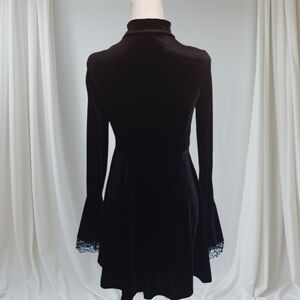 Victorian Gothic Inspired Black Velvet Dress